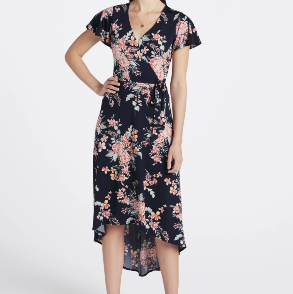 FORTUNE+IVY Irene Hi-Lo Faux Wrap Maxi Dress XXL NWT